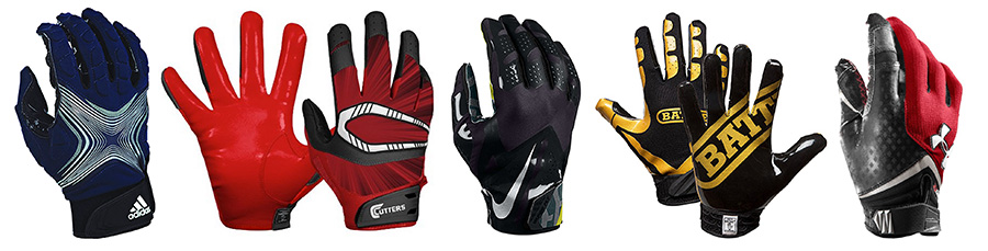 assorted high grip football gloves