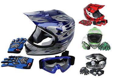 TCMT Kids Offroad Helmet Goggles and Gloves Set