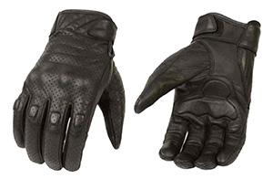 Milwaukee Men's Perforated Leather Cruiser Gloves
