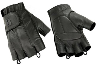 Hugger Men's Gel Padded Palm Fingerless Motorcycle Gloves